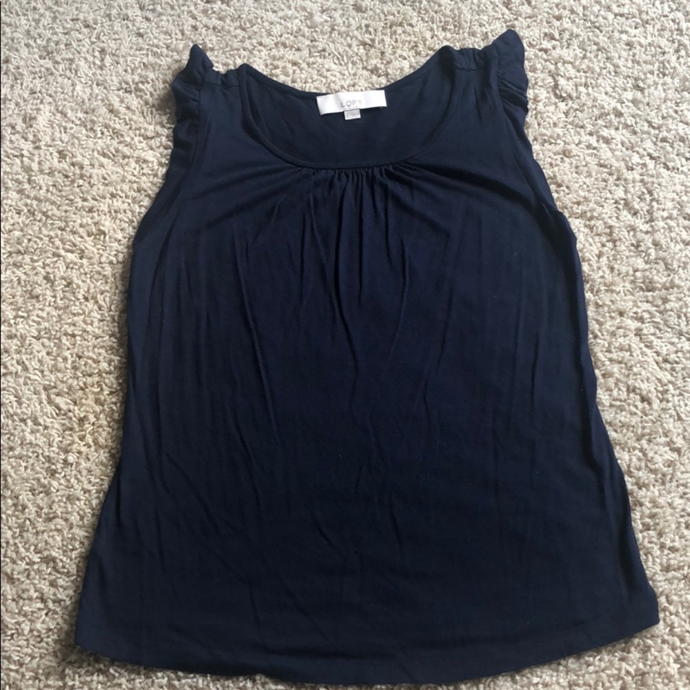 LOFT Sleeveless Navy Top Size Small